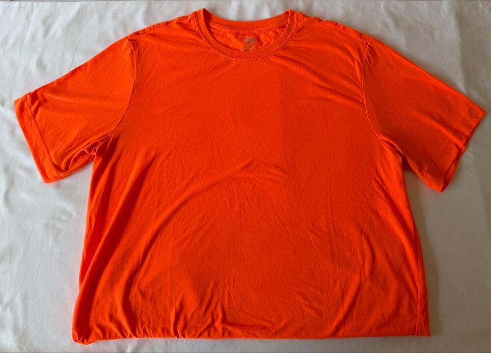 Athletic Works Neon Orange Work Shirt Short Sleeve T-Shirt Men’s Size XL